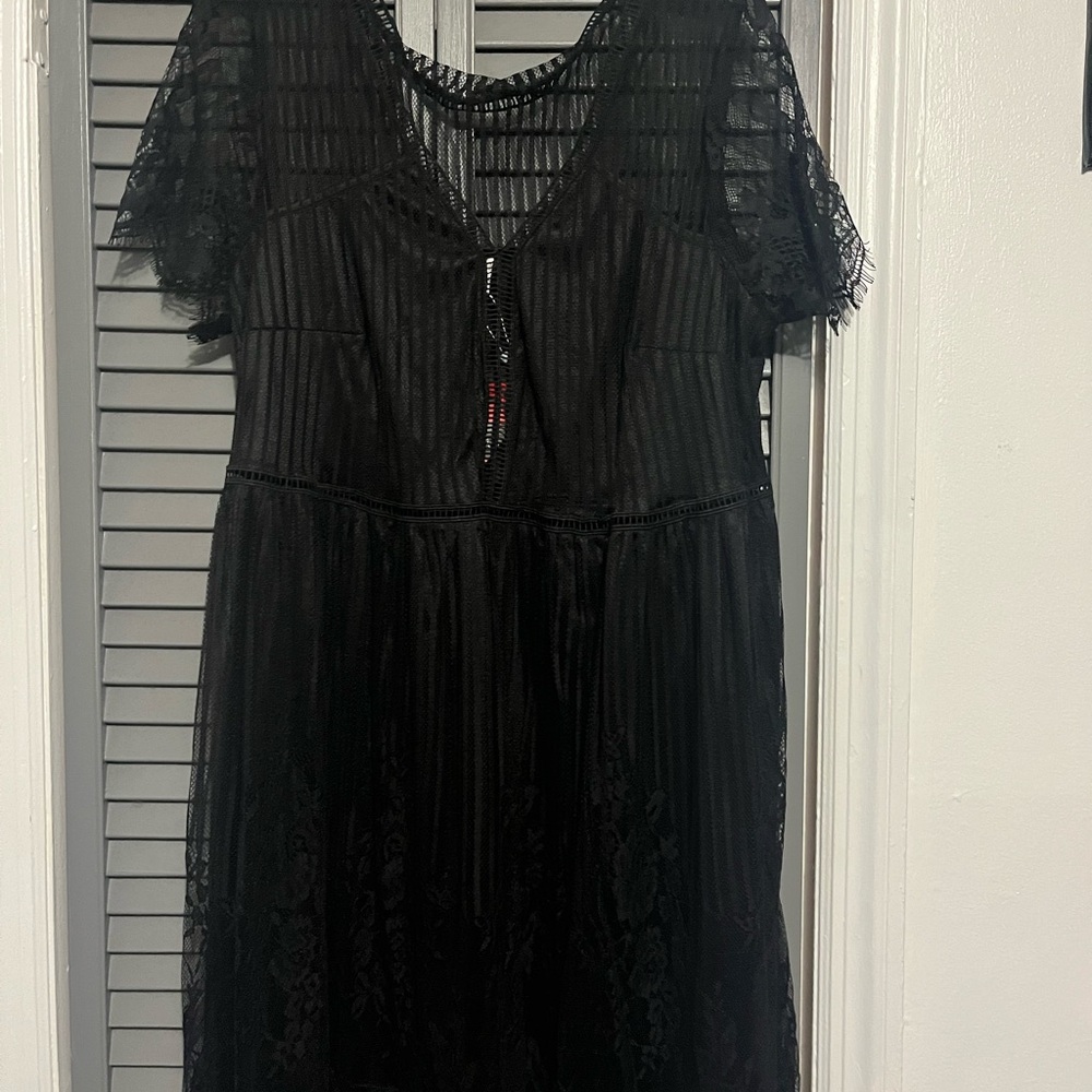 Rosegal Black Lace Midi Dress